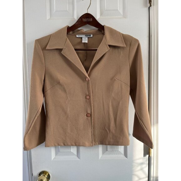 Vintage 1990's necessary objects by ady gluck frankel Tan Button Down Jacket - Picture 4 of 7